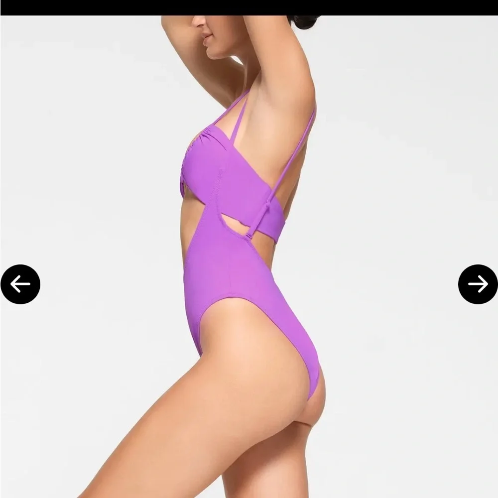 NWT Skims Recycled Swim Cut Out Open Bust One Piece Violet Size 3XL WOMENS 3611